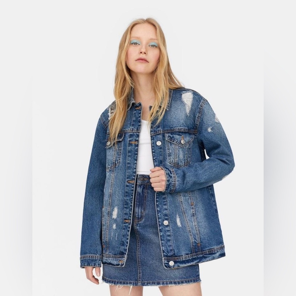 Stradivarius Blue Jean Jacket with Classic Cut